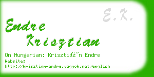 endre krisztian business card